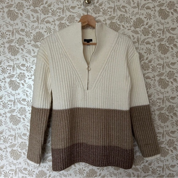 Talbots Colorblock Ribbed Zip Sweater – Size S - Picture 3 of 6